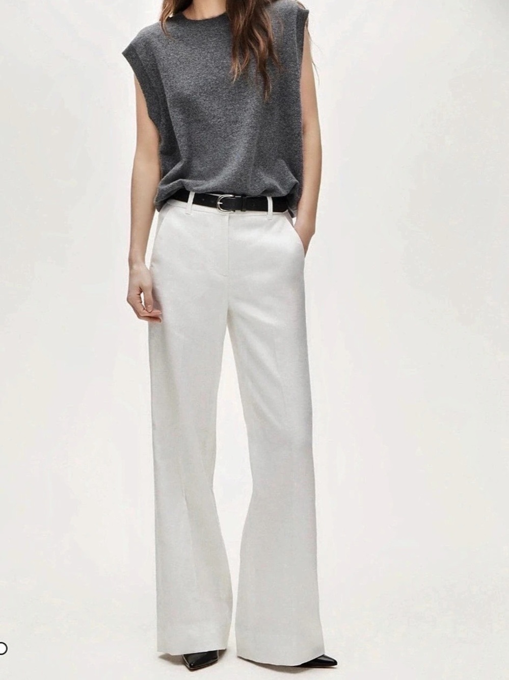 J.Crew Carolina Wide Leg Pants Stretch Linen Blend Trouser White $168 Sz. 14 NEW